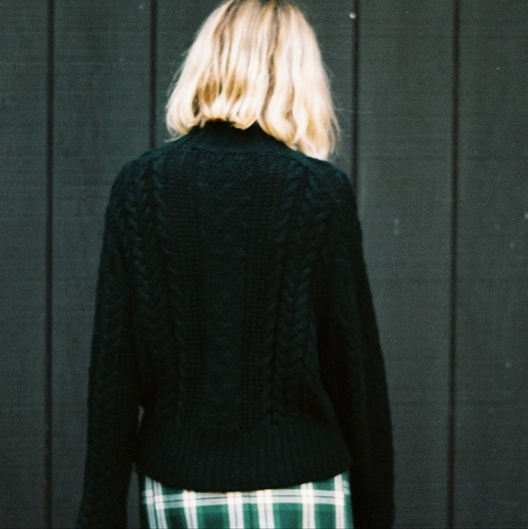 Ciao Lucia Olivier cable knit sweater in Forest green Medium M - Picture 3 of 6